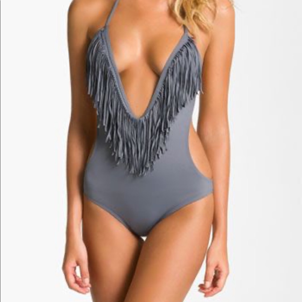 NWOT - L*Space Gray Monokini One Piece Swimsuit size small